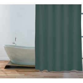 MSV Anti-Mould Shower Curtain - Anti-Bacterial, Washable, Waterproof, Polyester, 180 x 200 cm, Dark Green