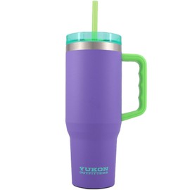 Yukon Outfitters Fit Forty 40oz Double Wall Vacuum Insulated Stainless Steel Tumbler with Reusable Straw & Ergonomic Handle | For Hot or Cold Beverage, Miami Beach