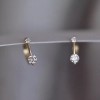 Unbranded Sterling Silver Simulated Diamond Drop Bar Miniature Gold Earrings