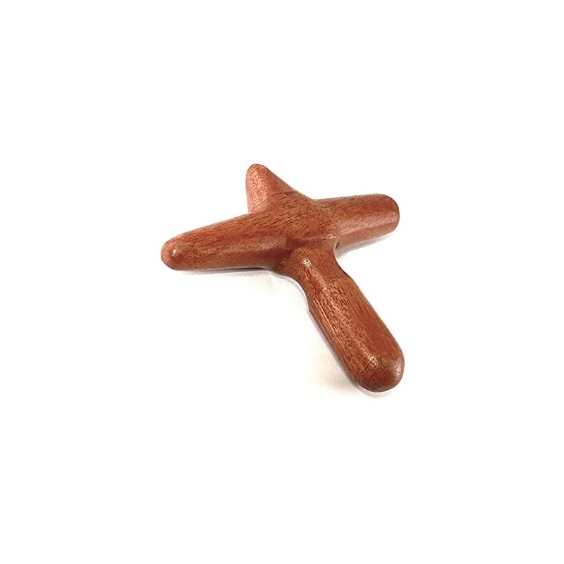 INTHANON Wooden Acupressure Push Bar (Cross Shaped) Massage Stick Foot