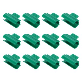 sourcing map Greenhouse Clamps for 1inch PVC Pipe, 12pcs Greenhouse Film Clamps Shading Net Rod Clip Garden Hoops for Row Cover, Greenhouse Plastic Sheeting(Dark Green)