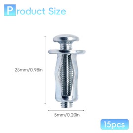 Vordpe Pack of 15 cavity metal anchors, M5 x 25 cavity dowels, metal, wall plugs, hollow space, Fischer cavity dowels, plasterboard, plasterboard dowels, metal, expansion dowels