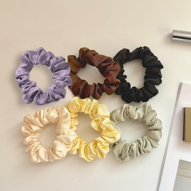 Satin Scrunchies for Women,Silk Accessories,No damaging Hair,Exquisite Gifts for Women and Girls,6 Pcs
