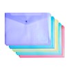 A4 Plastic Document Wallets Assorted Colours Files Folders Press Stud
