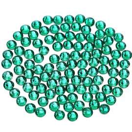 Novani Rhinestones 1440pcs Glass Rhinestones Crystal Flatback Gemstones for Crafts Nails Makeup Bags and Shoes Decoration（SS8, Green Zircon）