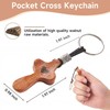 FOFOWHAT 2Pcs Handheld Wooden Cross Key Chain, Christmas Gifts for