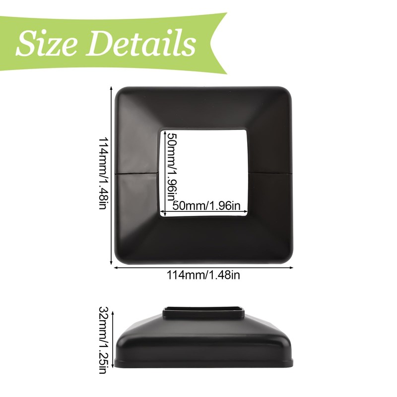 UFURMATE Post Base Cover, 6 Pack 50x50mm Plastic Post Base