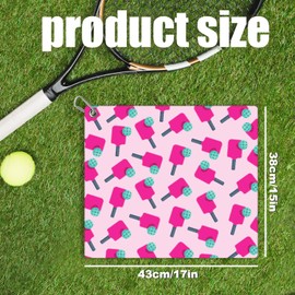PEUTIER Pickleball Towel, 15x17in Pickle Ball Towels for Women with Carabiner Clip Microfiber Golf Towel Fashion Prints Pickleball Accessories Blanket Funny Pickleball Gifts for Pickleball Lovers