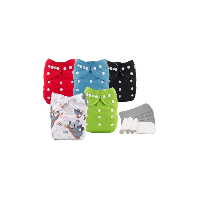 5 Pañales Ecológicos Mixtos Alva Baby + 6 Insertos 4