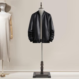 Male Dress Form Half Body Mannequin Torso with Wood Stand Clothing Manikin for Retail Sewing Market Shop Window Display 59"~71" Height Adjustable