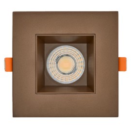 Maxxima 4 in. Ultra Thin Recessed Anti-Glare LED Downlight, Canless IC Rated, 1000 Lumens, 5 Color Temperature Selectable 2700K/3000K/3500K/4000K/5000K, Dimmable Square Bronze Trim, 90 CRI, J-Box Incl