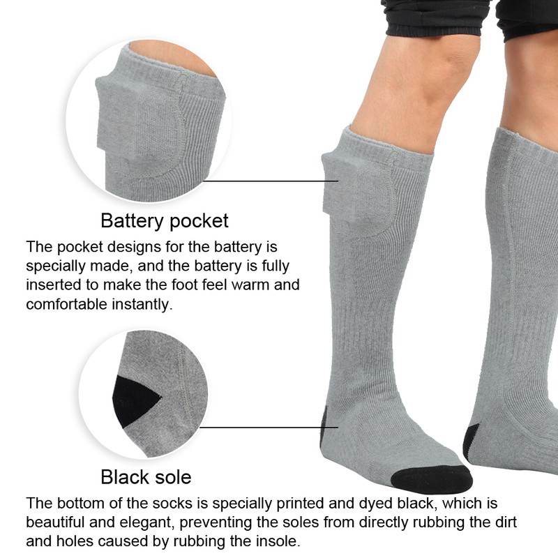 Heating Electric Rechargeable Winter Thermal Socks Soft Cotton Breathable SockUS