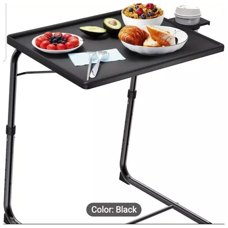 Table Portable & Foldable Comfortable Adjustable TV Tray Table Stand