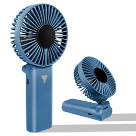 Senhui Portable Handheld Fan, 10 Speed Adjustable 1800mAh Battery Operated Fan with LED Display,180° Foldable Desk Fan For Travel Office Outdoor (Blue)
