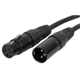 Pulse PLS00292 3 Pin XLR Male to XLR Female Microphone Lead, 1m, Black