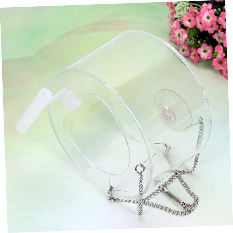 VILLFUL Round Hanging Bird Feeder Transparent Acrylic Feeding Bowl for