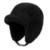 Croogo Black Trooper Hat Men's Fur Trapper Hat with Earflap