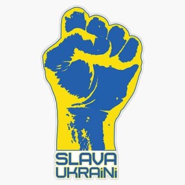 Slava Ukrani Glory to The Ukraine Resist Fist Bumper Sticker Vinyl Decal 5"