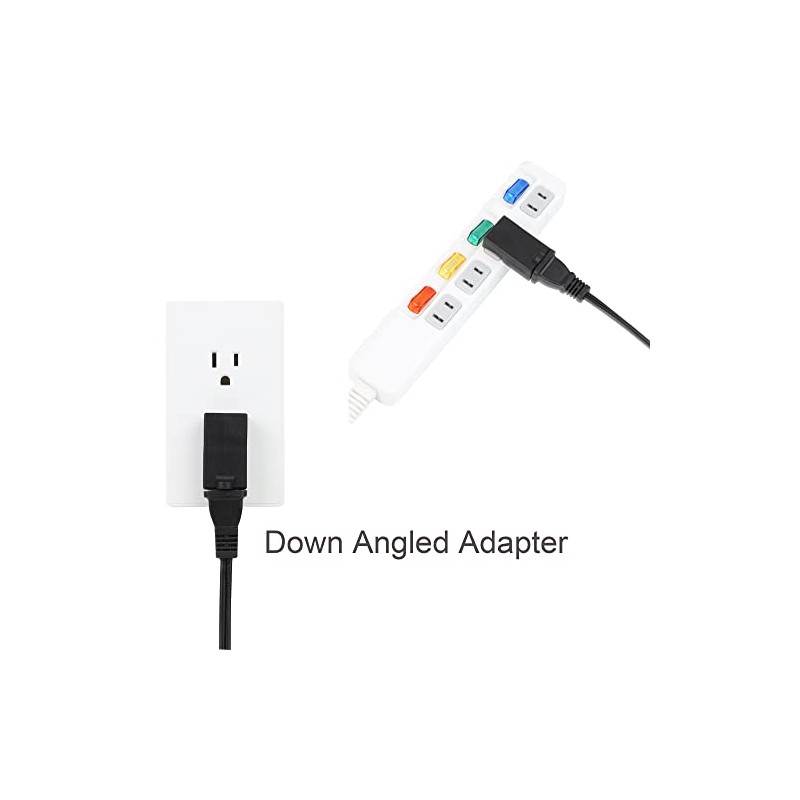 Polarized 2-Prong L Type Adapter, Vertical Right Angled Down Angle