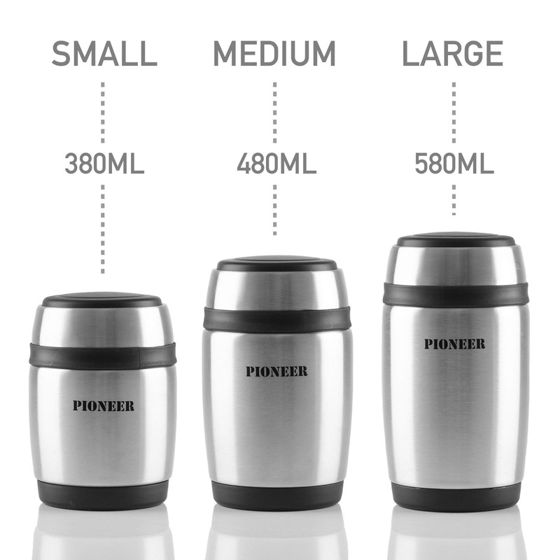 Pioneer Vacuum Insulated Leakproof Soup/Food Flask with Spoon, 8 Hours