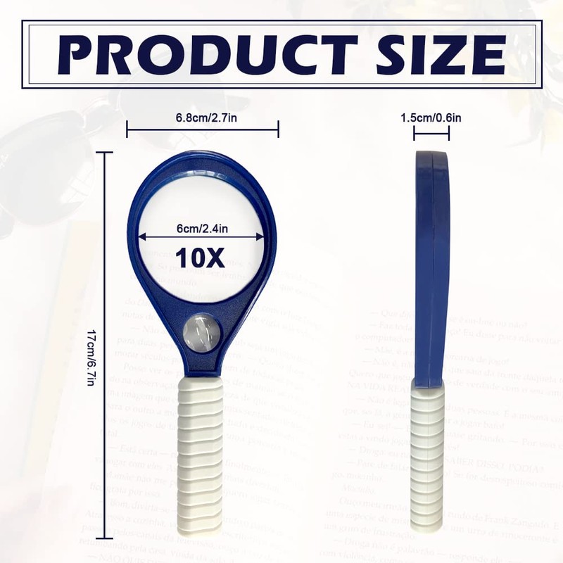 20 x & 10 x Handheld Magnifier Glass with Protective