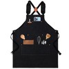 Chef Aprons for Men Women with Pockets, Cotton Canvas Cross