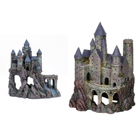 Penn-Plax Wizard's Castle Aquarium Decoration - Extra Large Part A & Large Safe for Freshwater Saltwater Fish Tanks