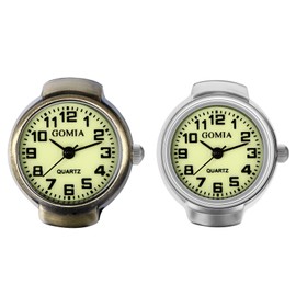 JewelryWe Ring Watch Finger Watch Women's Retro Analogue Quartz Ring Watch Elastic Alloy Finger Ring Watch Ring with Roman Numerals / Digital Dial Bronze / Silver, 2 x Arabic numerals, Classic