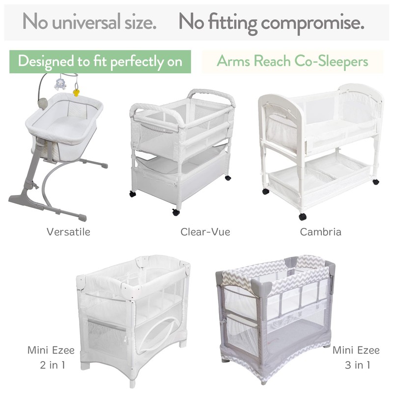 Bassinet Fitted Sheets Compatible with Arms Reach Cosleeper Versatile, Clear-Vue,
