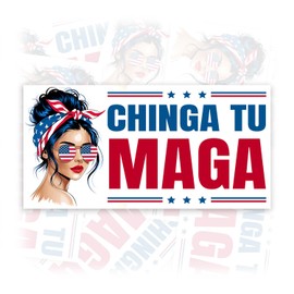 Chinga tu MAGA | Bumper Sticker or Car Magnet | Gift for Girl Magnet for Bumper Sticker Trucks Cars [7.5x3.75]