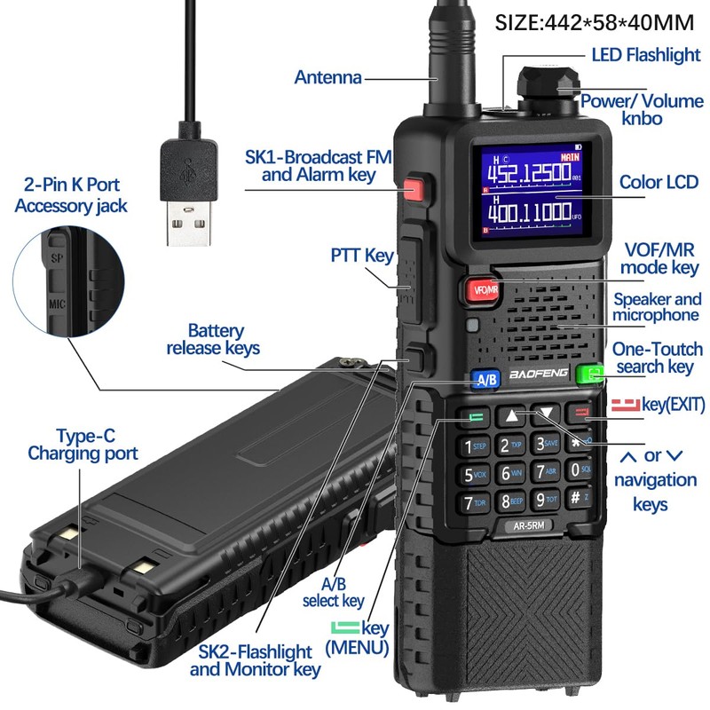 Baofeng Radio Ham Radio Long Range 5RM 10W Handheld NOAA
