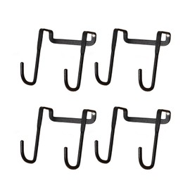 HALESEY Behind Door Hooks 4 Pack SOS 304 Stainless Steel Heavy for Towel Hanging Clothes Coats, Towels and Hats Black Matte (Medium Size 6.7cm *3cm *7cm)