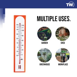 Accurate Indoor Analogue Room Thermometer Use as a Room Temperature Meter in Home Office, Garden or Greenhouse, Wall Mountable Room Thermometer Indoor and Outdoor Use (Orange)