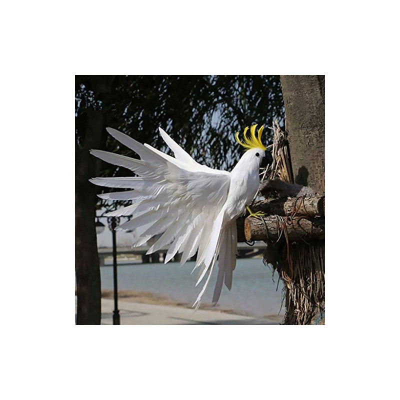Taotenish Artificial Birds Lifelike Feathered Birds Model - 15.7inch White