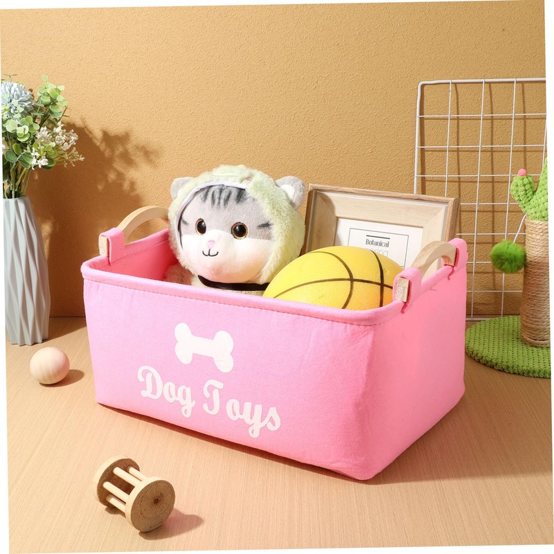 Beavorty Collection Box Pet Toy Organizer Felt Storage Case for