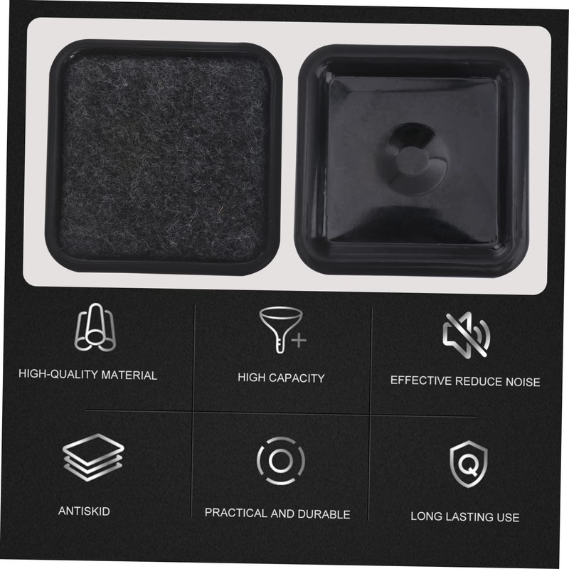 TEHAUX 16pcs Square Caster Cups Furniture Grippers with Non Slip