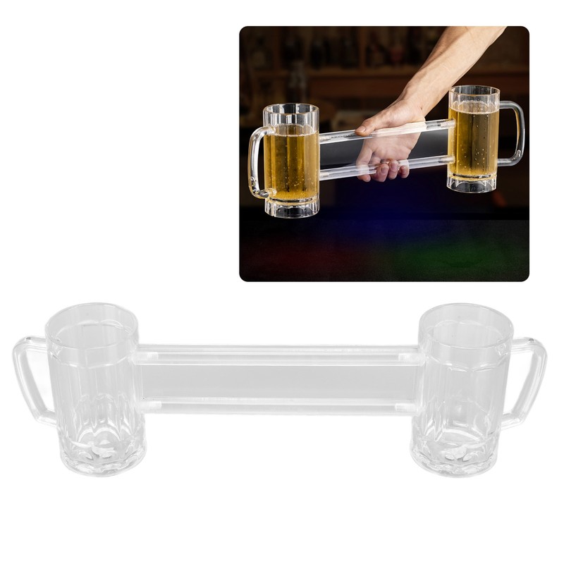 430ml Beer Mug Double Conjoined Beer Glass Drop Resistant Acrylic