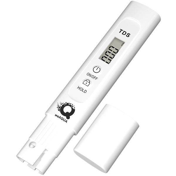 WeAQUA TDS Meter AI-Supported Self-Calibrating for Accurate Results - Total Dissolved Solids Meter- Water Quality Meter Ideal for Drinking Water, Aquariums, Hydroponics, TDS and PPM Measurement