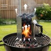 KU-koruo Premium Stainless Steel Charcoal Chimney Starter with Ergonomic Handles,