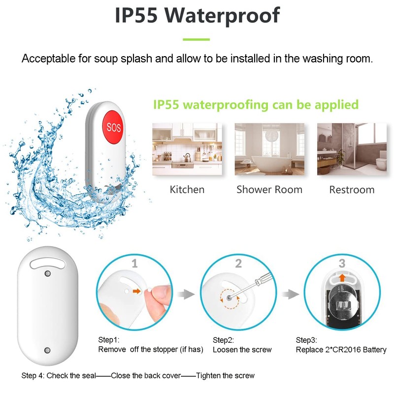 通用 Caregiver Pager Wireless Call Button Nurse Alert System Help