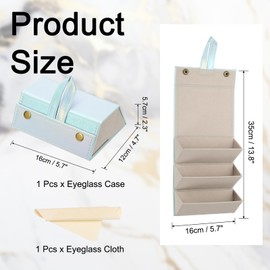 PATIKIL Travel Sunglasses Organizer, 3 Slot Foldable Sunglasses Holder Leather Sunglass Storage Organizer Case Portable for Multiple Glasses Organization, Gradient Pink