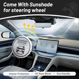 Brake Pedal Lock, Anti Theft Car Device, Brake or Clutch Pedal Deadbolt Lock, Vehicle Anti Theft System with Steering Wheel Sunshade for Cars, Trucks, SUV's, Van Security with 3 Keys