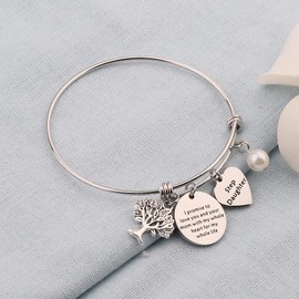bobauna Stepdaughter Bracelet I Promise To Love Your Dad/Mom With My Whole Heart Wedding Bridal Gift For Daughter in Law From Stepmom Stepdad (mom whole life bracelet)
