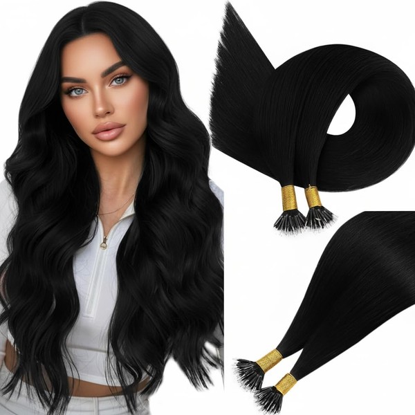 Easyouth Nano Bead Hair Extensions Black Nano Extensions Human Hair