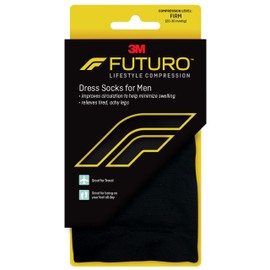 Futuro - MI71035BLEN - Calcetines de vestir para hombre, compresión firme, 20-30 mm/Hg, ayuda a mejorar la circulación para ayudar a minimizar la hinchazón, mediano 7.5 - 10 EE. UU
