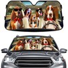 GENANY Basset Hound Dog Family Funny Windshield Sun Shade for