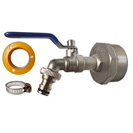 2" Drum Faucet Stainless Steel Barrel Faucet with EPDM Gasket and 3/4" Outlet for 55 Gallon Drum