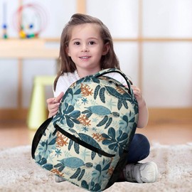 Homieblanket Sea Turtle Backpack for Kids Girls Boys School, 16 Inches Cute Sea Turtles Theme Bookbag, Adjustable, Lightweight, Large Capacity, Cute Daily Casual Backpacks