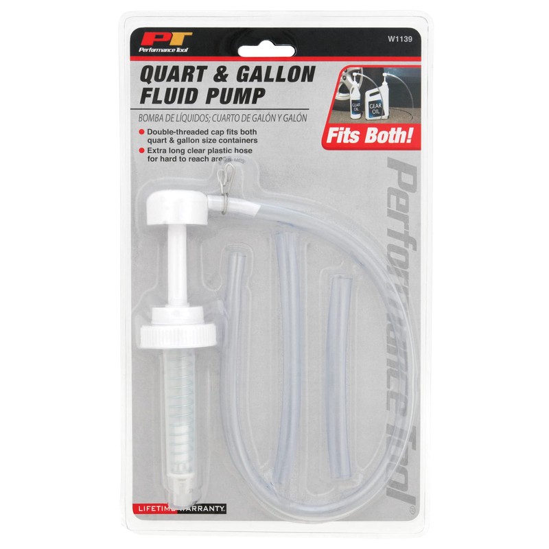 Performance Tool W1139 Quart/Gallon Fluid Pump and Hose for Vehicle