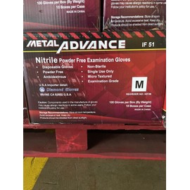 Advance Exam Nitrile Gloves Powder Free Black, Case Of 1000 PCs Medium 5 Mil